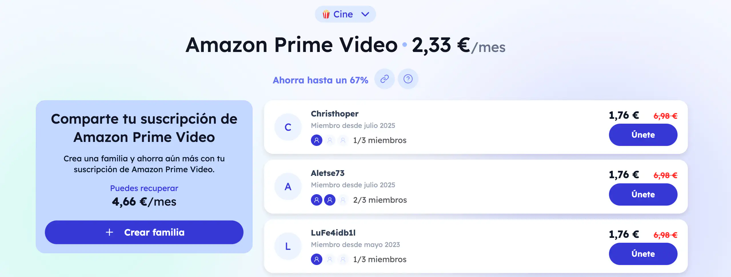 Compartir Amazon Prime Video con Sharingful