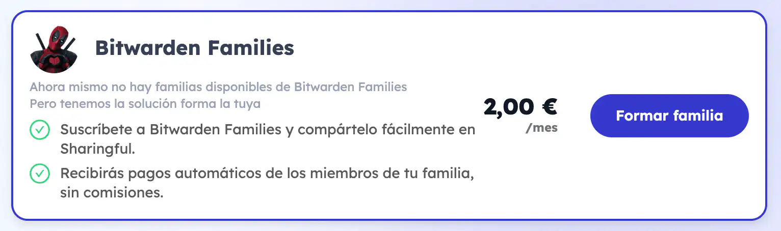 Compartir Bitwarden en Sharingful