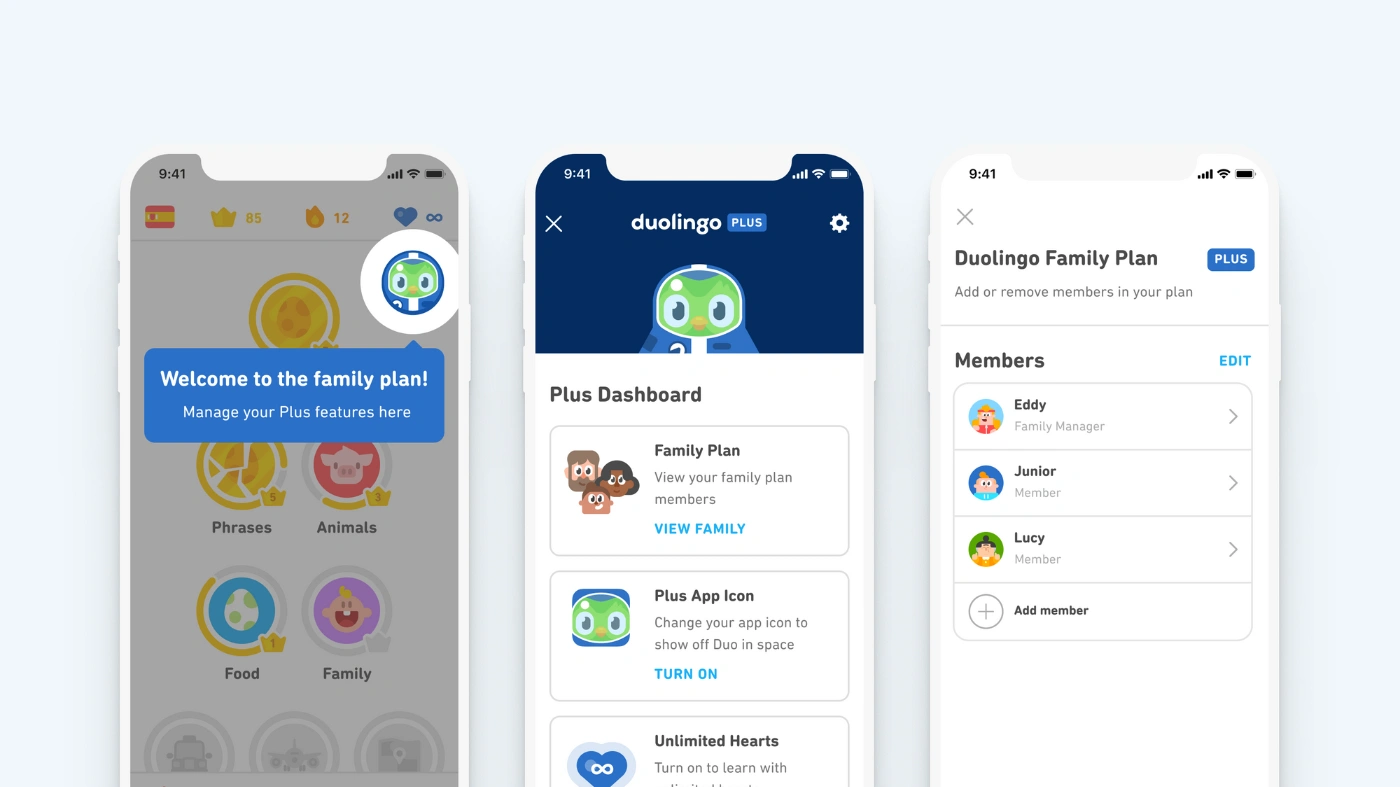 Compartir Duolingo Plus Familiar