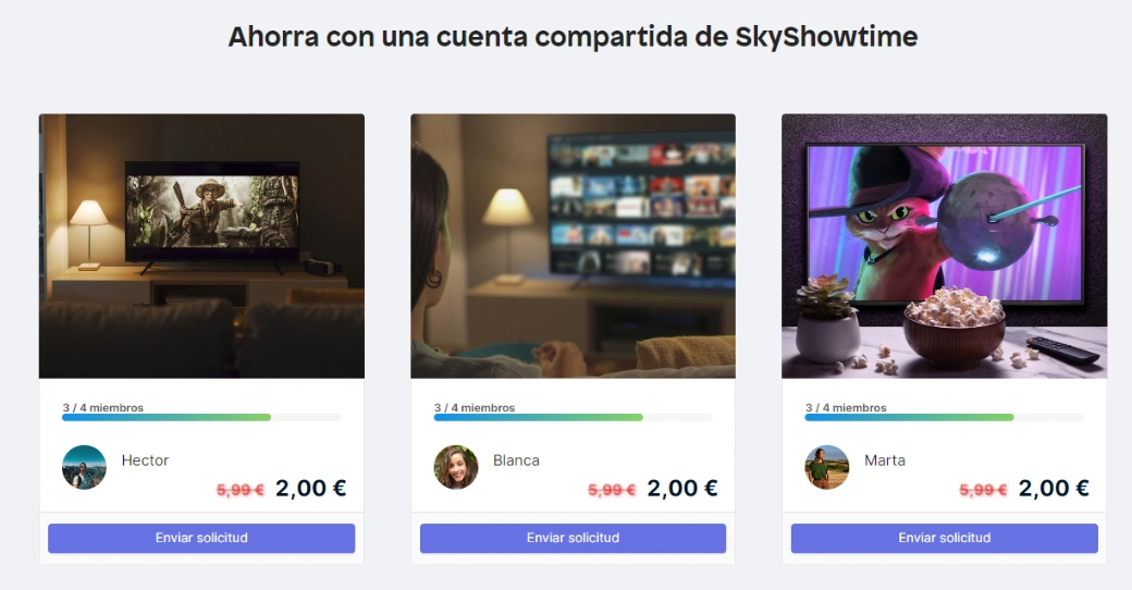 SkyShowtime almost free by sharing account