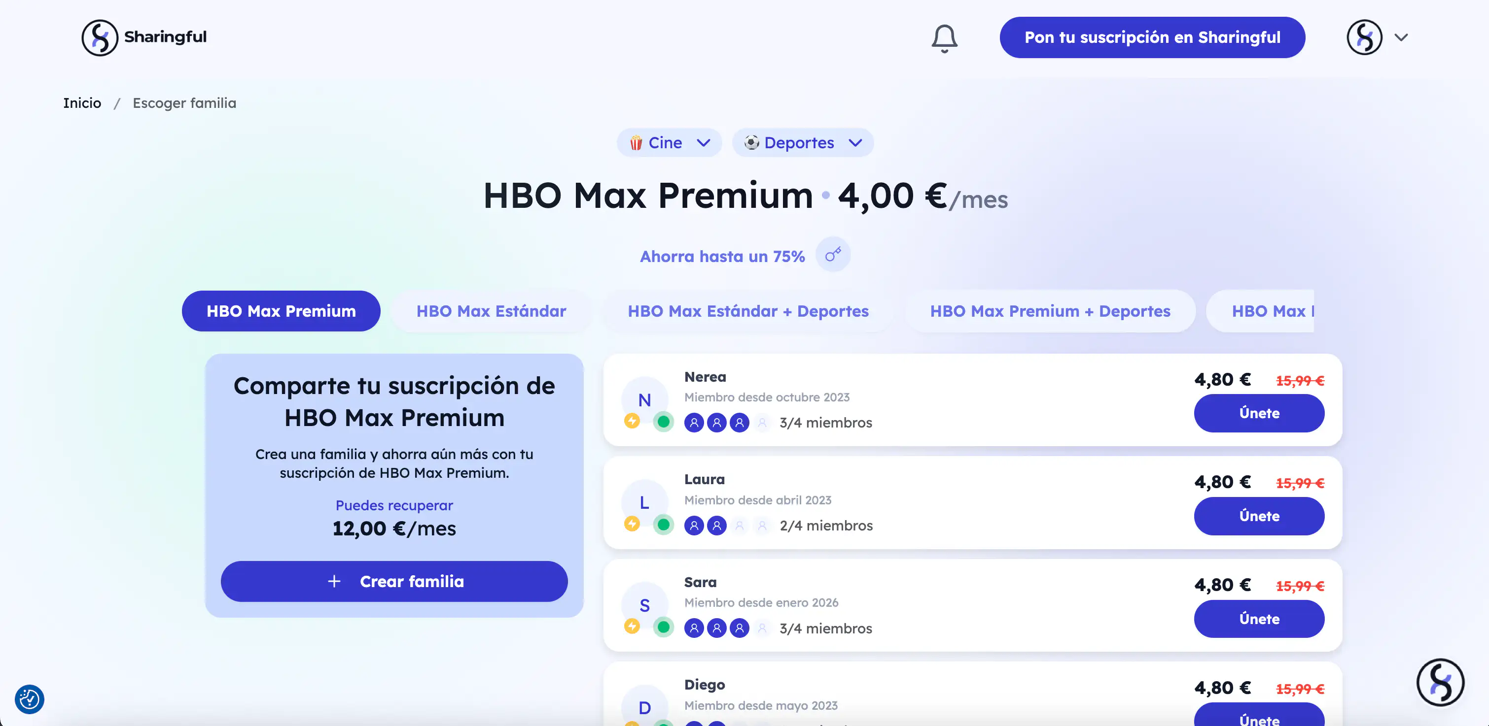 Sharingful para compartir HBO Max
