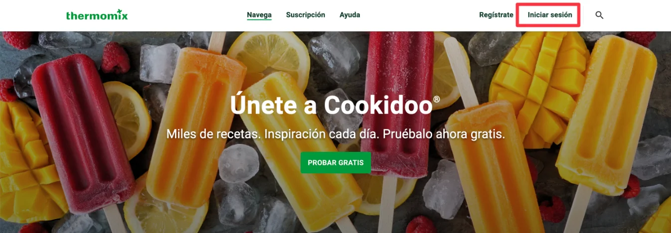 Iniciar sesión en la web de Cookido