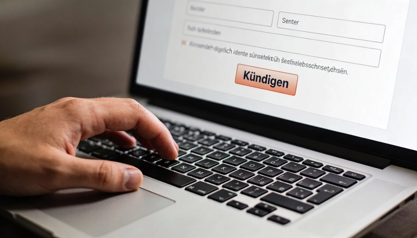 Kündigungsbutton auf einer Website zum Beenden eines Online-Abos