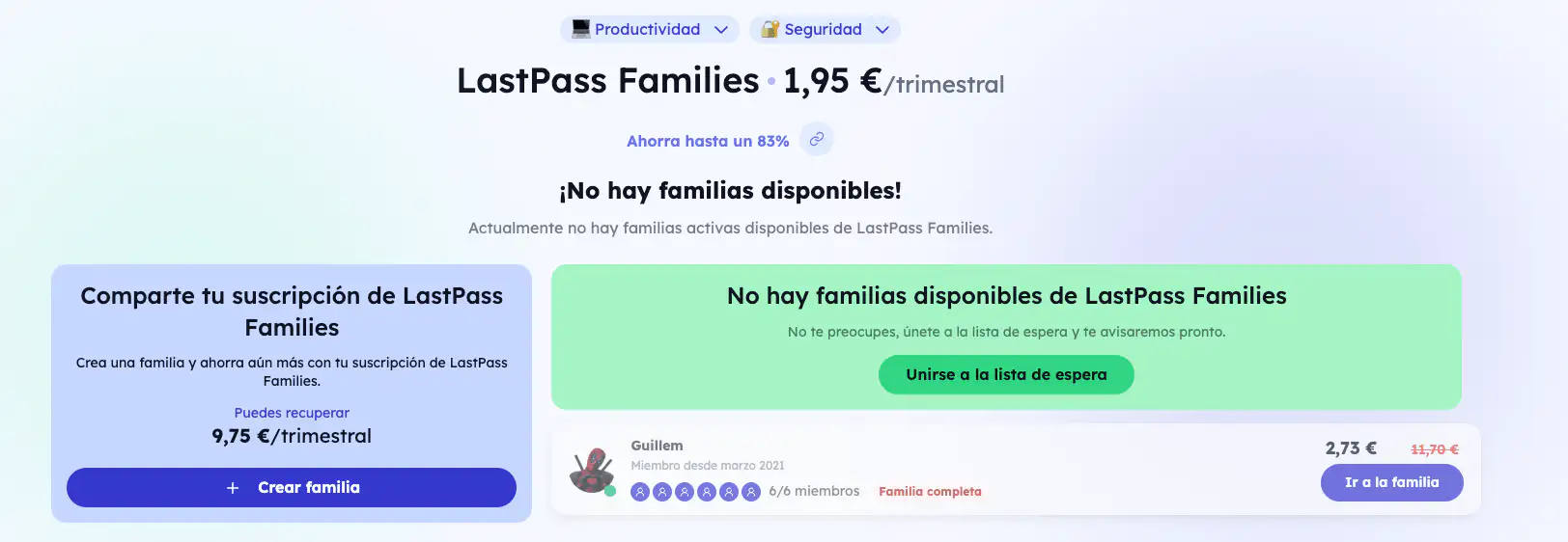 Compartir LastPass en Sharingful