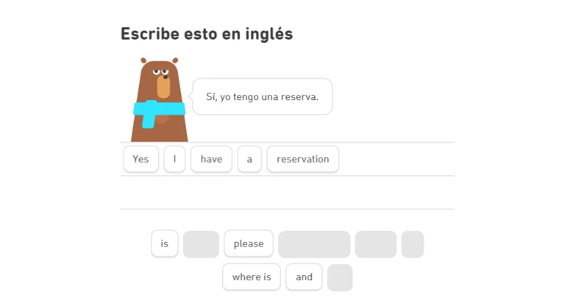 Método para aprender inglés con Duolingo