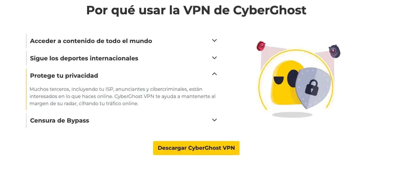Motivos principales para utilizar Cyberghost
