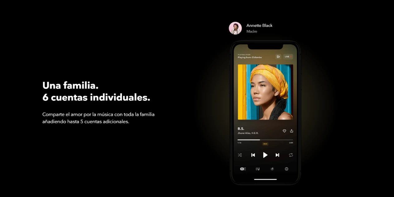 Cómo funciona el plan familiar de Tidal HiFi Plus