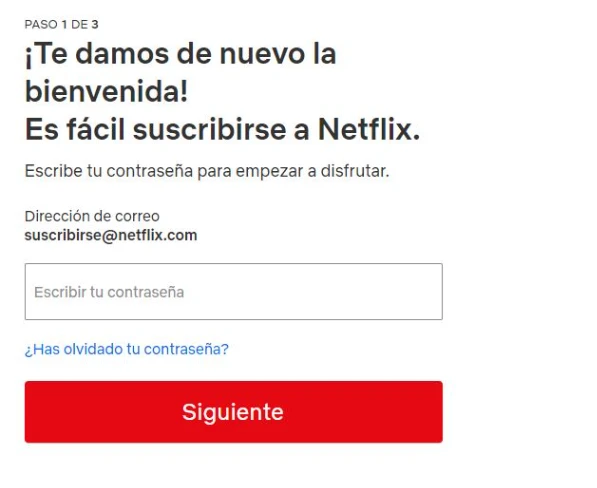 Primer paso para suscribirse a Netflix
