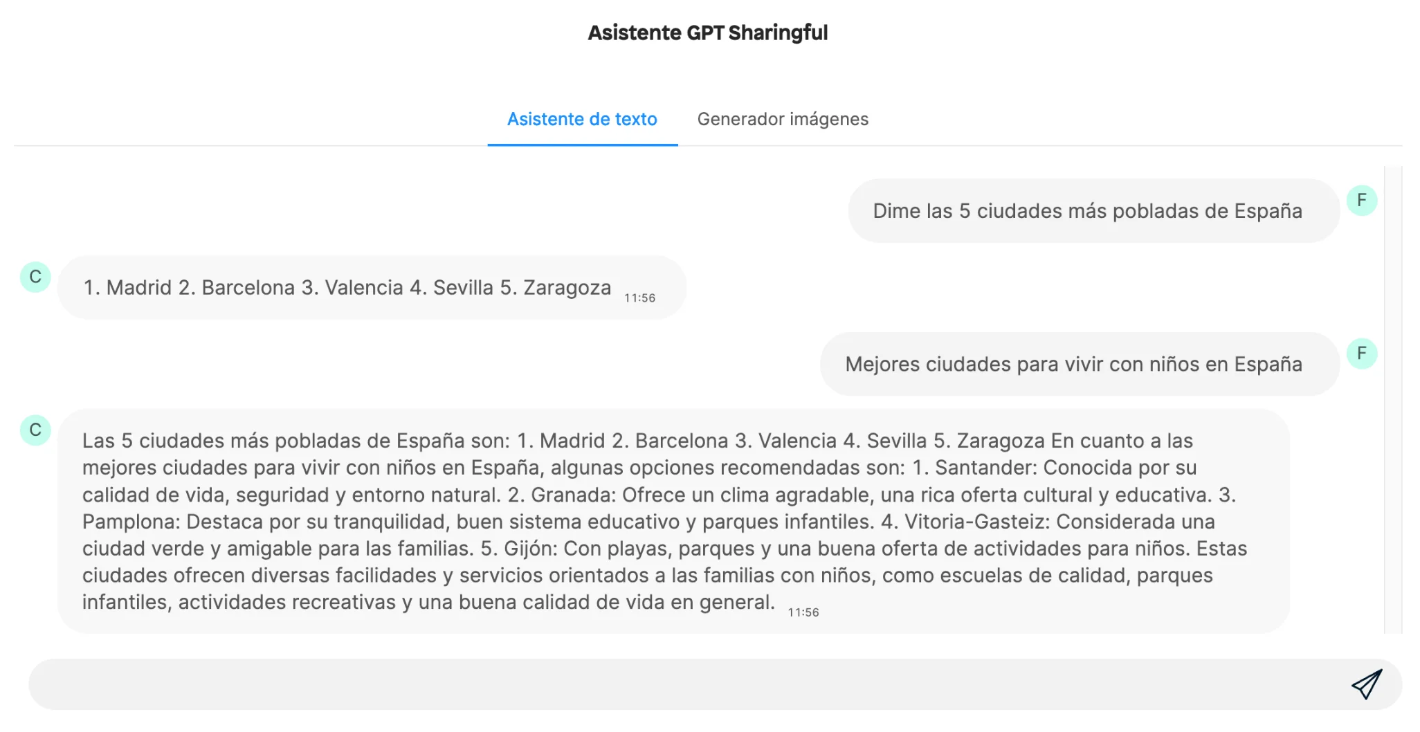 Asistente propio de Sharingful basado en Open AI