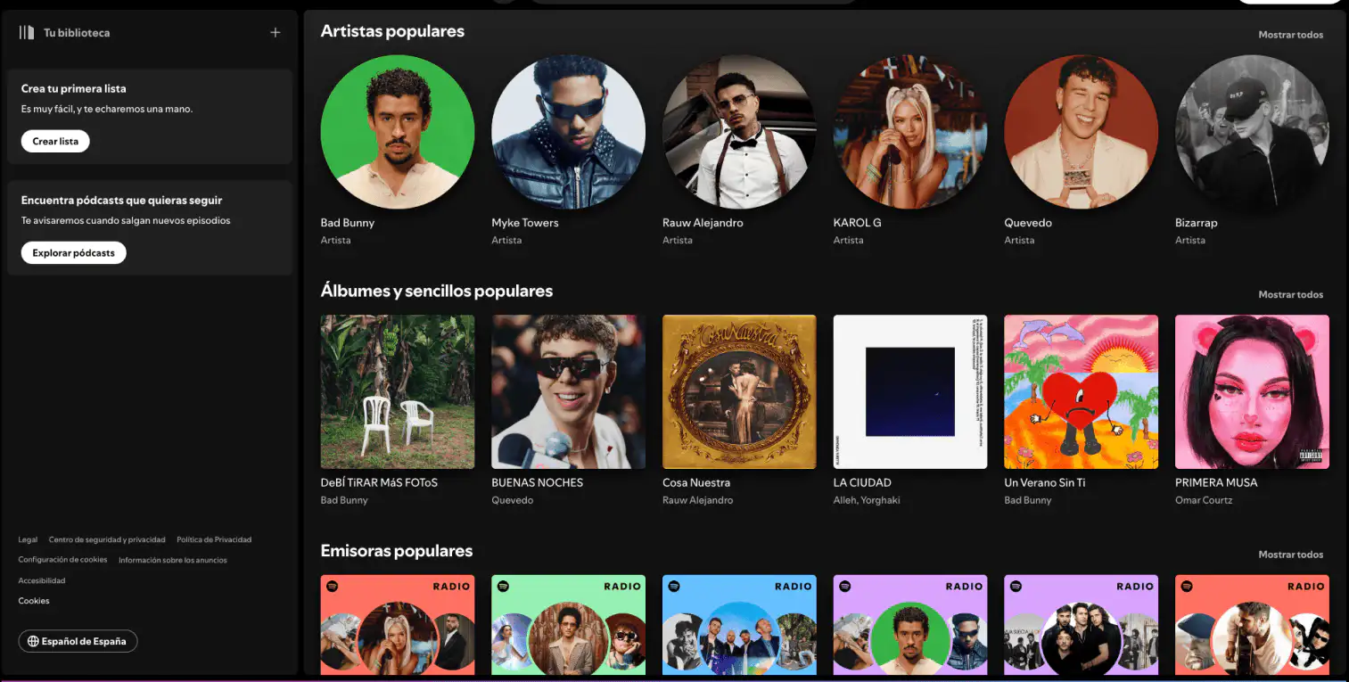 Spotify web